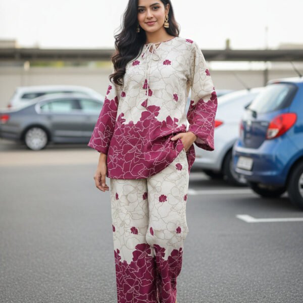 Blue Paisley Tie-Shoulder Midi Dress